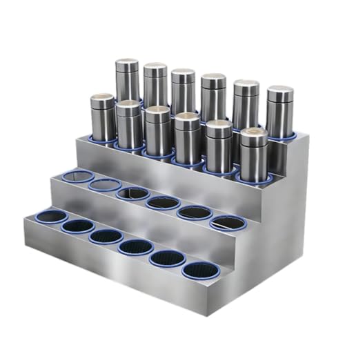 zklaseot Edelstahl 1-4 Tier Cup Lagerung, Fabrik Mitarbeiter Wasserflasche Organizer, Einkaufszentren Reise Flasche Display Stand, Thermos Getränke Organizer(800x100x70mm) von zklaseot