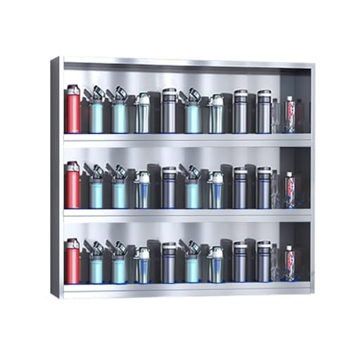 zklaseot Edelstahl-Wasserflaschen-Organizer Für Mitarbeiter – Vertikales, Isoliertes Becher-Aufbewahrungsregal, Ideal Für Fabriken, Lagerhallen, Schulen, Labore Und Einkaufszentren(560x150x870mm) von zklaseot