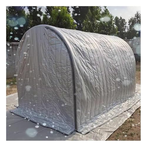 zklaseot Gartengewächshausabdeckung, wasserdichte Gewächshausisolierung Aus Baumwolle, Tragbarer Schuppen Mit Aufrollbarer Reißverschlusstür (nur Steppdecke Enthalten)(4x2x2m) von zklaseot