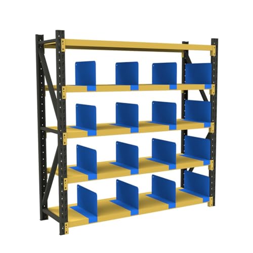 zklaseot Regaltrenner, 4 Stück Regalteiler, Kaltgewalzter Stahl Regale Veranstalter, Vielseitig Einsetzbar Regaltrenner for Schlafzimmer, Büro, Lager Supermarkt (Farbe : Blau, Größe : 60X30X10X5CM) von zklaseot