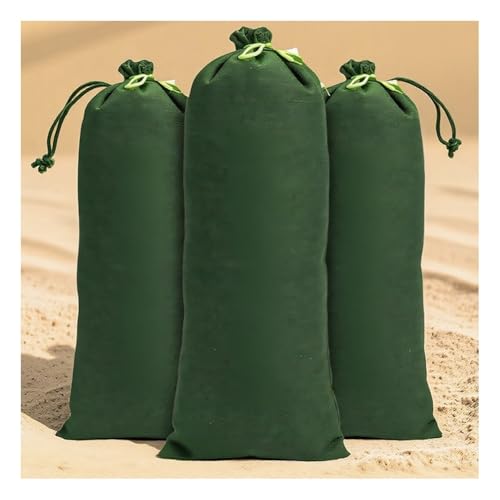 zklaseot Sandsäcke Für Überschwemmungen, 10 Stück, Hochwassersäcke Aus Verdicktem Segeltuch, Hochwassersäcke Aus Silikonsegeltuch(Green-A,50x70cm) von zklaseot