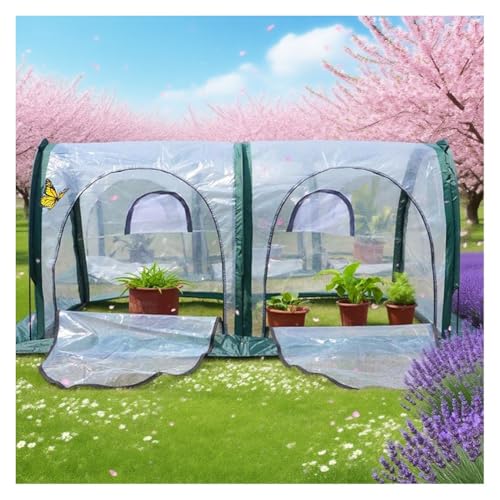 zklaseot Tragbares Tunnelgewächshaus Für Den Außenbereich, Faltbare Gartengewächshäuser, Transparente Mini-Gewächshäuser, Ideal Für Hinterhöfe Und Den Gemüseanbau(300X100X100cm) von zklaseot