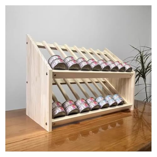 zklaseot Verbesserter Katzenfutter-Organizer, Verbreiterte Schlitzleiste Aus Holz, Katzendosenhalter Für Die Arbeitsplatte In Der Küche, Im Schrank Oder Im Vorratsregal(78x26x30cm) von zklaseot
