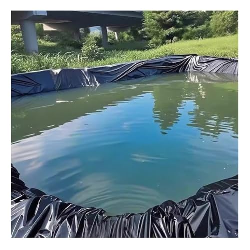 zklaseot Vorgefertigte Teichfolien aus HDPE für Fischbecken im Freien, große Teichmembran–0,3 mm dick, leicht zu schneidende, Flexible Plane(30x2m/98.4x6.6ft) von zklaseot