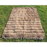 Gestreifter Kelim Teppich Handgewebter Vintage Teppich 130 X 180 cm von zkrugs