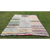 Großer Kelim Teppich Aus Baumwolle Handgewebter von zkrugs