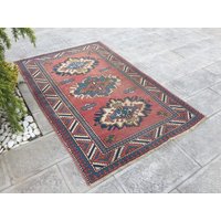 Großer Vintage Oushak Teppich Türkiser Wollteppich in Gedämpftem Blau & Rot | 12 X 20 cm Großer Vintage Oushak Teppich Türkiser Wollteppich in Gedämpftem Blau & Rot | 12 X 20 cm von zkrugs