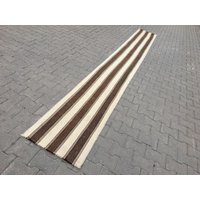 Handgewebter Kelim Läufer Natürliche Schafwolle, Braune Streifen | 56cm X 46cm Handgewebter Kelim Läufer Natürliche Schafwolle, Braune Streifen | 56cm X 46cm von zkrugs