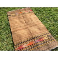 Handgewebter Kelim Teppich Brauner Vintage Wollteppich | 76cm X 150cm Handgewebter Kelim Teppich Brauner Vintage Wollteppich | 76cm X 150cm von zkrugs
