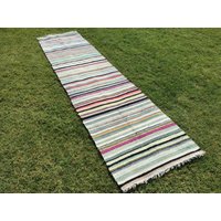 Handgewebter Kelim Teppich Läufer Aus Baumwolle | 75 X 310 cm von zkrugs