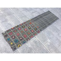 Handgewebter Kelim Teppich Läufer Naturgrau, Traditionelles Design | 63 X 227 cm von zkrugs