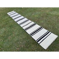 Handgewebter Kelim Teppich Läufer Schwarz Gestreift, Boho Dekor | 60 X 40 cm Handgewebter Kelim Teppich Läufer Schwarz Gestreift, Boho Dekor | 60 X 40 cm von zkrugs