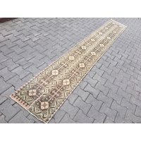 Handgewebter Patchwork Teppich Läufer Gedeckte Farben | 58 cm X 360 cm Im Vintage Stil Handgewebter Patchwork Teppich Läufer Gedeckte Farben | 58 cm X 360 cm Im Vintage Stil von zkrugs