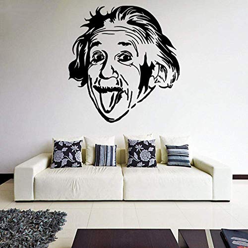 Albert Einstein Vinyl Wandaufkleber Lustig Denken Stil Wandbild Schule Büro Dekoration Große Person Vinyl Aufkleber 57 * 60 Cm von zksu