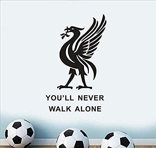 Brillint Yy Liverpool Fußballverein Wandaufkleber Sie Werden Niemals Allein Gehen Inspiration Zitat Wand Poster Fußballspieler Wandtattoos Geschenk 42X71 Cm von zksu