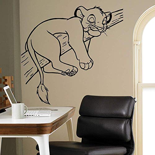 Der König Der Löwen Schlafen Little Lion Vinyl Wandtattoo Home Decoration Kinderzimmer Kunst Wandbild Abnehmbare Wandaufkleber 57X55Cm von zksu