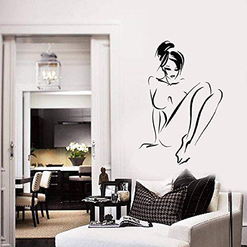 Nackte Frau Vinyl Wandtattoo Sexy Gilrs Erwachsene Room Decor Sexy Mädchen Wandaufkleber Wandhaupt Schlafzimmer Dekoration Kunstwand 84 * 57 Cm von zksu