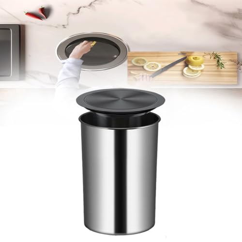 Mülleimer aus Edelstahl für Küchenschränke, Mülleimerdeckel mit Schwingklappe, eingebauter Recyclingbehälter auf der Arbeitsplatte für Restaurants, Hotels, Büros und Schreibtische(Schwarz,12L) Mülleimer aus Edelstahl für Küchenschränke, Mülleimerdeckel mit Schwingklappe, eingebauter Recyclingbehälter auf der Arbeitsplatte für Restaurants, Hotels, Büros und Schreibtische(Schwarz,12L) von zktoermn