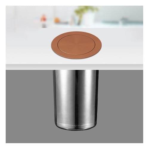 zktoermn Eingebauter Küchenschrank-Mülleimerdeckel, Müllschluckerdeckel aus Edelstahl 304, Küchenarbeitsplatten-Mülleimer mit Deckel, für Restaurant, Küche(Rosso) von zktoermn