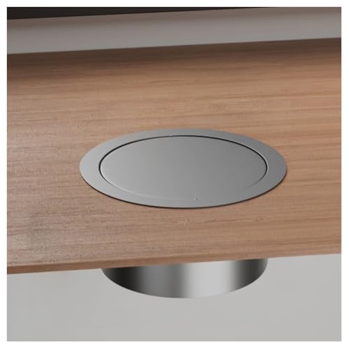 zktoermn Generischer Mülleimerdeckel, integrierter Deckel für den Mülleimer auf der Arbeitsplatte, gebürstete Oberfläche, eingebetteter Druckdeckel aus Edelstahl für die Arbeitsplatte(Grey,24cm) von zktoermn