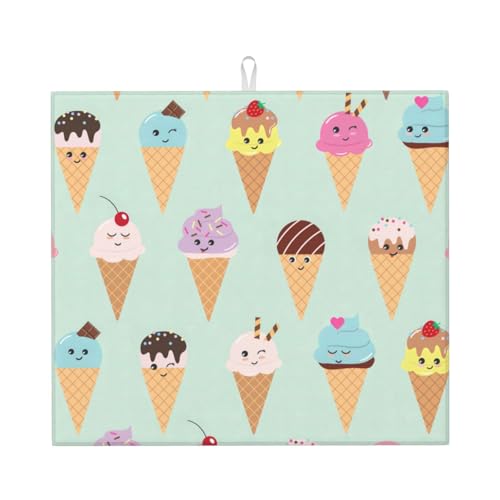 Eiszapfen Druck Tischplatten-Trocknermatte Küchenständer Tischset Trockenunterlage Ultra saugstark 40 x 45 cm von zkyfll