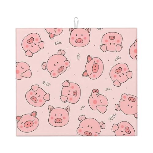Pinkes Schweinefleisch-Trockenmatte für die Küchenarbeitsplatte, ultra-saugfähig, 40,6 x 45,7 cm von zkyfll