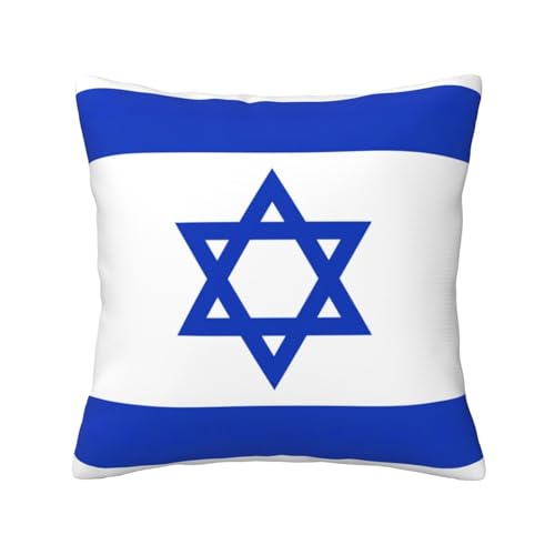zkyfll Kissenbezug mit israelischer Flagge, quadratisch, 50,8 x 50,8 cm von zkyfll