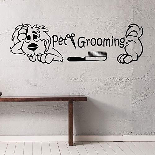 Wandtattoo, Wandtattoo, Wandbild, Tapete, Wandtattoo Hundesalon Vinyl Aufkleber Scherenhund Tier Dekor Kamm 42x139cm von zkzkrngqt