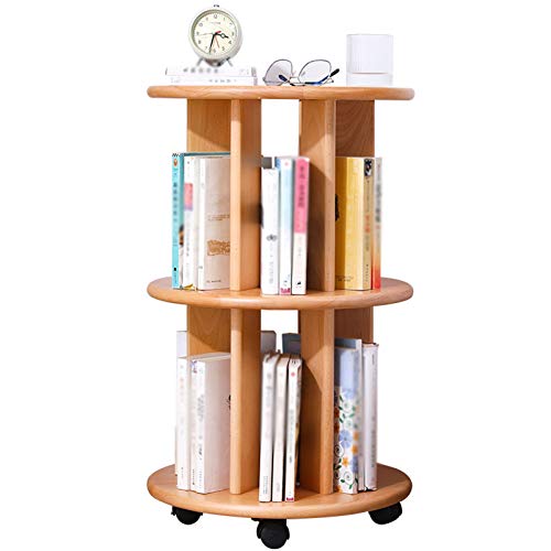 Bücherregal Vintage Bücherregal 360° drehbar 3-Story Boden zu Decke Bookshelf Riemenscheibe für Leute Büros Home Home Multifunktionale Lagerung Libr von zlw-shop