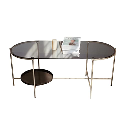 Couchtisch Couchtisch Moderner Couchtisch Metall Oval Tee Seite Industrieller Couchtisch Wohnzimmer Cocktailtisch, verwendet für Schlafzimmer Dekoration Büro Dekoration Tisch Salat-Tisch von zlw-shop