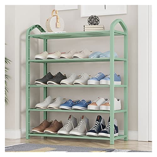 Schuhregal Organizer für Schuhe, Schuhregal mit 5 Ebenen kostenlos, Organizer für Schuhe für die Eingangstür Schuhregal (Farbe: Grün, Größe: 64 x 80 cm) von zlw-shop