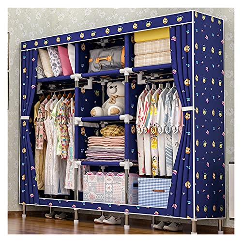 Tragbarer Kleiderschrank, blau, Vlies, zum Aufhängen von Kleidung, platzsparend, ideal für Bücher, Spielzeug, Handtücher Tragbarer Kleiderschrank, blau, Vlies, zum Aufhängen von Kleidung, platzsparend, ideal für Bücher, Spielzeug, Handtücher von zlw-shop