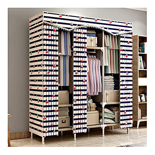 Tragbarer Kleiderschrank Tragbarer Kleiderschrank Kleidung Organizer Vliesstoff Abdeckung und Stahlregale aus Metall L50.4"×D17.7"×H 67.7" Stanzer Kombinieren von zlw-shop