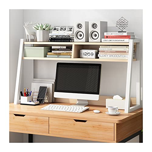 Vintage Bücherregal Desktop Bookshelf Desktop Organizer Office Storage Rack Multifunktionales Display Regal für Büro Schreibtisch Zubehör Organizer, Weiß Bücherregal (Size : 95x32x65cm) von zlw-shop