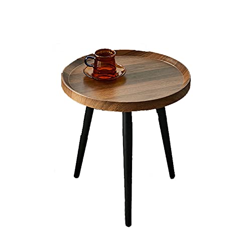 zlw-shop Couchtisch Beistelltisch, Couchtisch Einfache Runde Couchtisch Abnehmbar □ Massivholz Tisch Nachttisch Faul Mini □ Farbe Braun Couchtisch von zlw-shop
