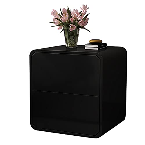 zlw-shop Nachttisch Beistelltisch Massivholz Nachttisch Nordischer Nachttisch mit 2 Schubladen, Nachttisch mit großem Fassungsvermögen, Nachttisch für Schlafzimmer, Wohnzimmer, 47 cm H Nachttisch von zlw-shop
