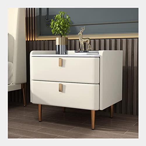 zlw-shop Nachttisch Doppelschublade Nachttisch Moderne Schlafzimmer Moderne Kleine Schrank Schiefer Holz Wohnzimmer Studie Nachttisch Schlafzimmer (Color : B) von zlw-shop