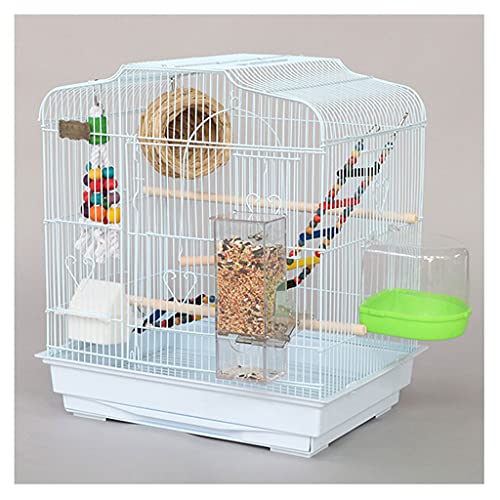 zlw-shop Vogelkäfig Parrot Cage Cage Luxusvilla Zucht Bird Zucht Metall mit Schubladen Geeignet für kleine Vögel Papageien und Tauben Voliere Käfig (Color : White) von zlw-shop