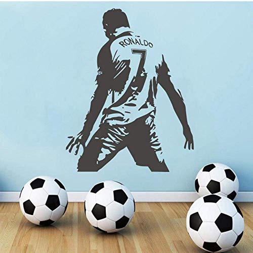 Cr7 Fußball Spieler Wandkunst Aufkleber Wandaufkleber Kindergarten Jungen Kinderzimmer Dekor Fußball Wandtattoos Aufkleber 58X74 Cm von znaow