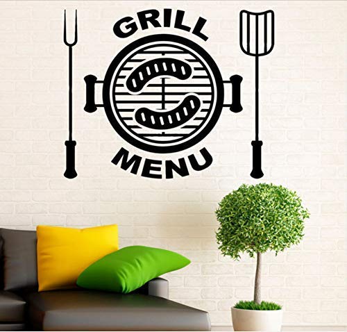 Grill Menü Wandtattoos Lebensmittel Aufkleber Kunst Design Wasserdicht Mode Stil Küche Wandaufkleber Pvc Selbstklebende Tapete 73X59 Cm von znaow