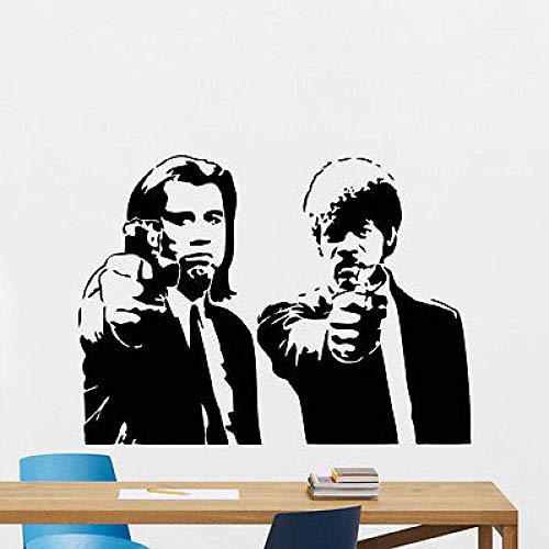 Pulp Fiction Wand Vinyl Applikationen Film Aufkleber Art Deco Wand Schwarz 57X77Cm von znaow