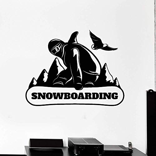 Snowboard Mountain Extreme Sports Vinyl Wandtattoo Snowboard Wandaufkleber Home Decoration Zubehör Für Wohnzimmer57X73Cm von znaow