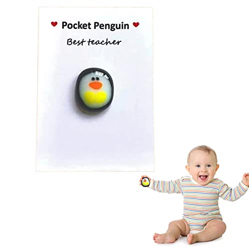 3 Stück A Little Pocket Penguin Hug, A Little Pocket Pinguin Hug mit Nachrichtenkarte | Miniatur-Pinguin-Figur, Andenken-Ornament, niedliches Tier-Geschenk zeigt eine riesige Menge an Pflege für sie von znet-au