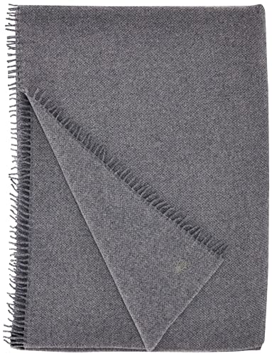 Must Relax-Decke – Wolldecke – hochwertiges Plaid aus reiner Schurwolle mit Fransen – 130x190 cm – 940 medium grey mel. – von ’zoeppritz since 1828’ von 'zoeppritz since 1828'