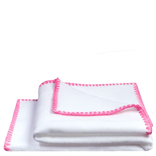 Soft-Fleece Baby-Decke – Polarfleece-Schmuse-Decke mit Muschel-Häkelstich – flauschige Baby-Kuscheldecke – 80x100 cm – 320 pink – von ’zoeppritz since 1828’ von 'zoeppritz since 1828'