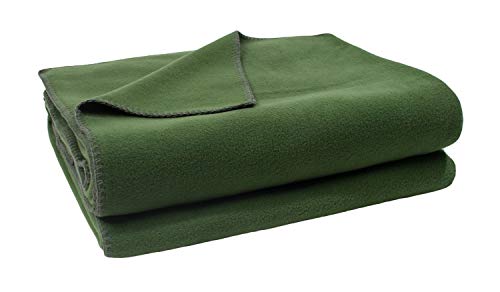 Zoeppritz Decke in der Farbe: Dunkelgrün, aus 65% Polyester, 35% Viscose hergestellt, Größe: 160x200 cm, 103291-661-160x200, 661 Dark Jade von Zoeppritz Since 1828