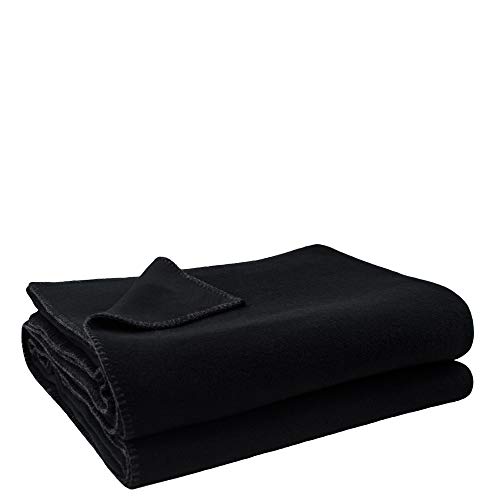 Soft-Fleece-Decke – Polarfleece-Decke mit Häkelstich – flauschige Kuscheldecke – 160x200 cm – 980 black – von 'zoeppritz since 1828', 103291-980-160x200 von Zoeppritz Since 1828