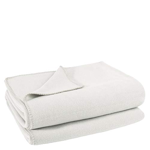 Soft-Fleece-Decke – Polarfleece-Decke mit Häkelstich – flauschige Kuscheldecke – 180x220 cm – 010 offwhite - von ’zoeppritz since 1828’ von 'zoeppritz since 1828'