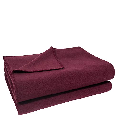 Soft-Fleece-Decke – Polarfleece-Decke mit Häkelstich – flauschige Kuscheldecke – 180x220 cm – 390 wine - von ’zoeppritz since 1828’ von Zoeppritz Since 1828