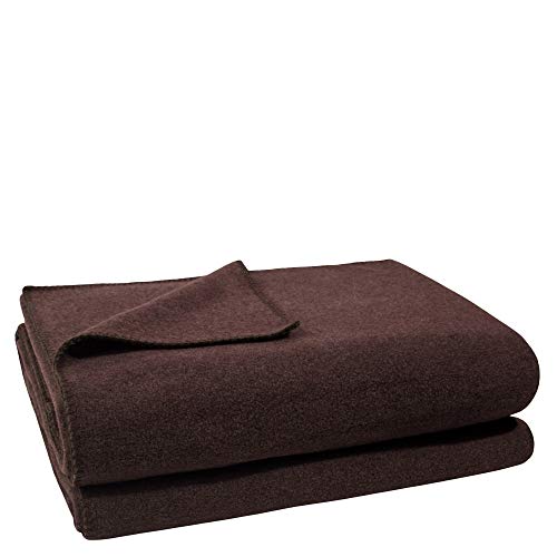 Soft-Fleece-Decke – Polarfleece-Decke mit Häkelstich – flauschige Kuscheldecke – 180x220 cm – 880 dark brown – von 'zoeppritz since 1828', 103291-880-180x220 von Zoeppritz Since 1828